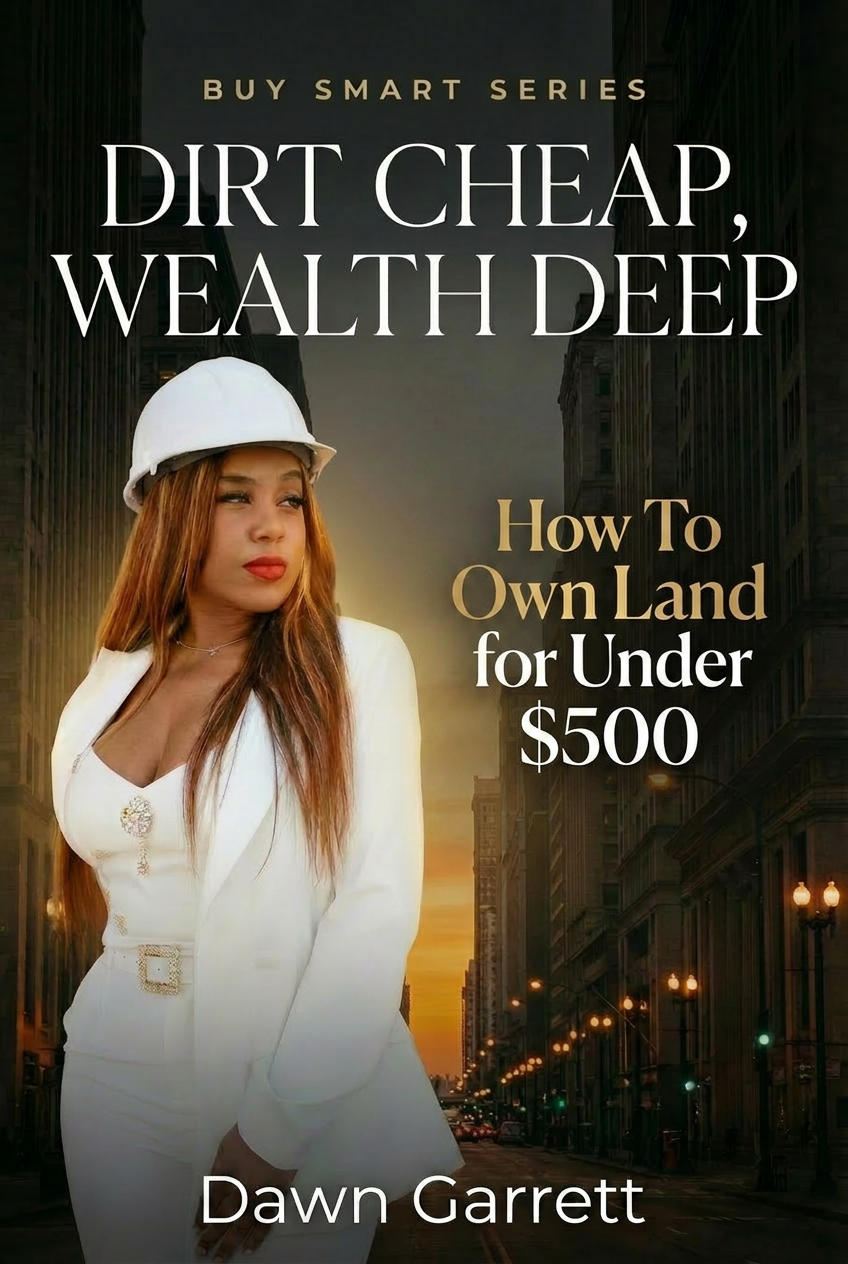 Cover of Dawn Garrett's book Dirt Cheap, Wealth Deep: How To Own Land for Under $500